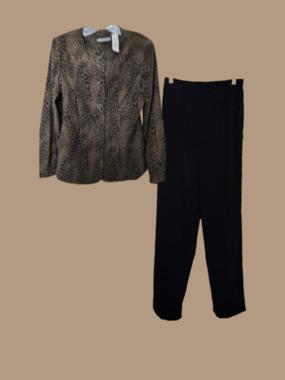 Sag Harbor Size 8 Tall Leopard Print Blazer & Pants